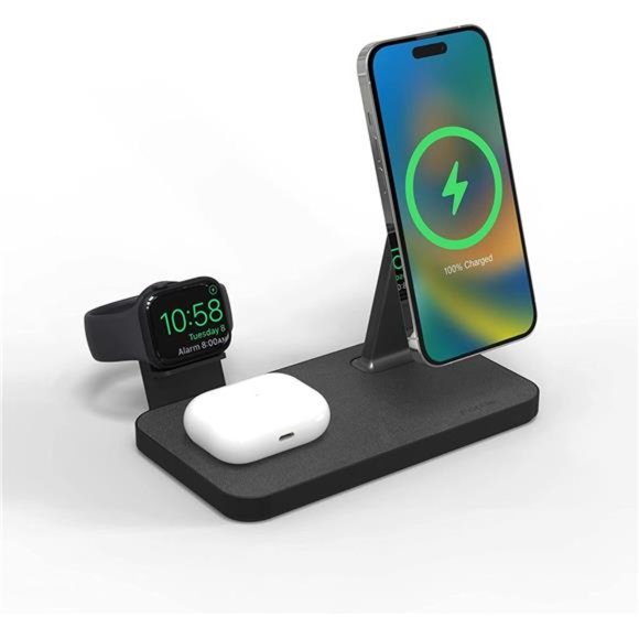 mophie Snap+ 3-in-1, 15w Wireless Charger Compatible with iPhone, samsung